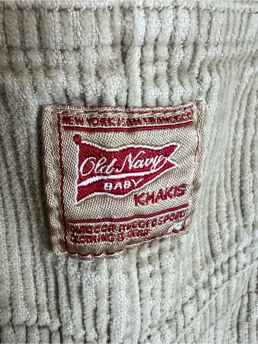 Vintage Old Navy Baby Boys Corduroy Overalls 18-24 Months Tan Snap
